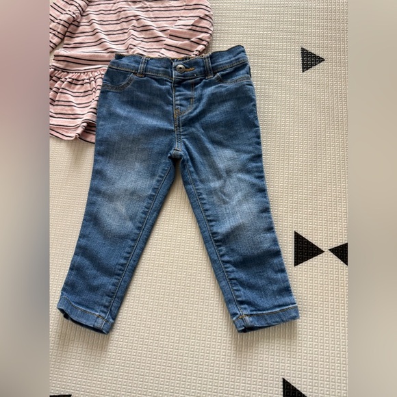 Gap|Baby girl cute outfit,jeans & stripe long sleeve tunic top•••Closet staples - Picture 3 of 6